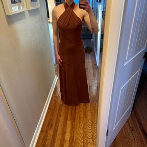 Revelry Athena Chiffon Bridesmaid's Dress - Size 4, Petite Maxi, Rosewood